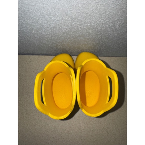 Outdoor Master Kids Yellow EVA Toddler Rain Boots Easy On Handles Size 6 - Picture 5 of 8